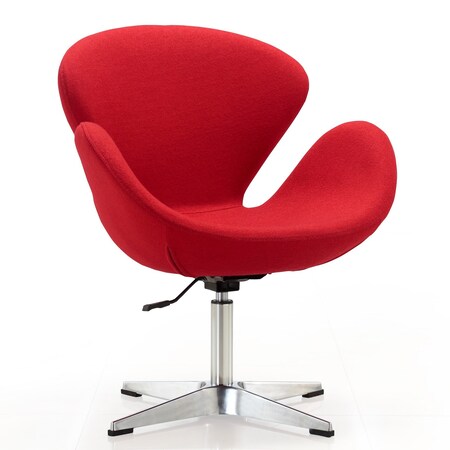 Manhattan Comfort Raspberry Adjustable Swivel Chair in Red and Polished Chrome AC038-RD